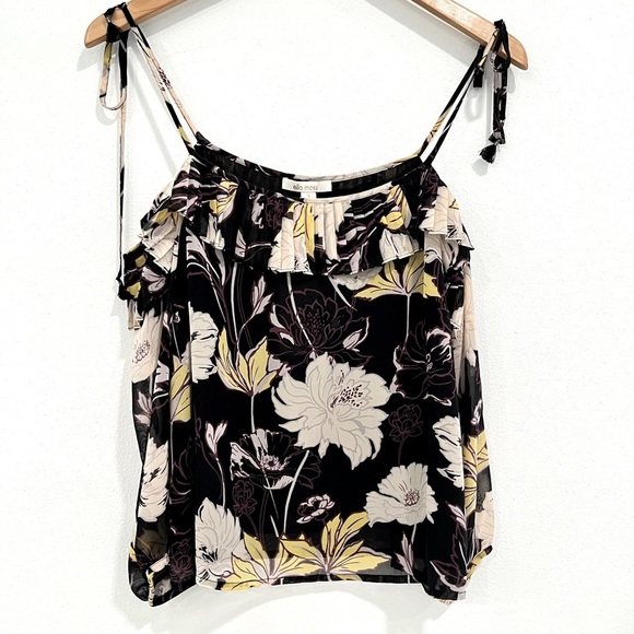 Ella Moss Tops - ELLA MOSS purple and yellow floral accordion off the shoulder blouse size S NWT